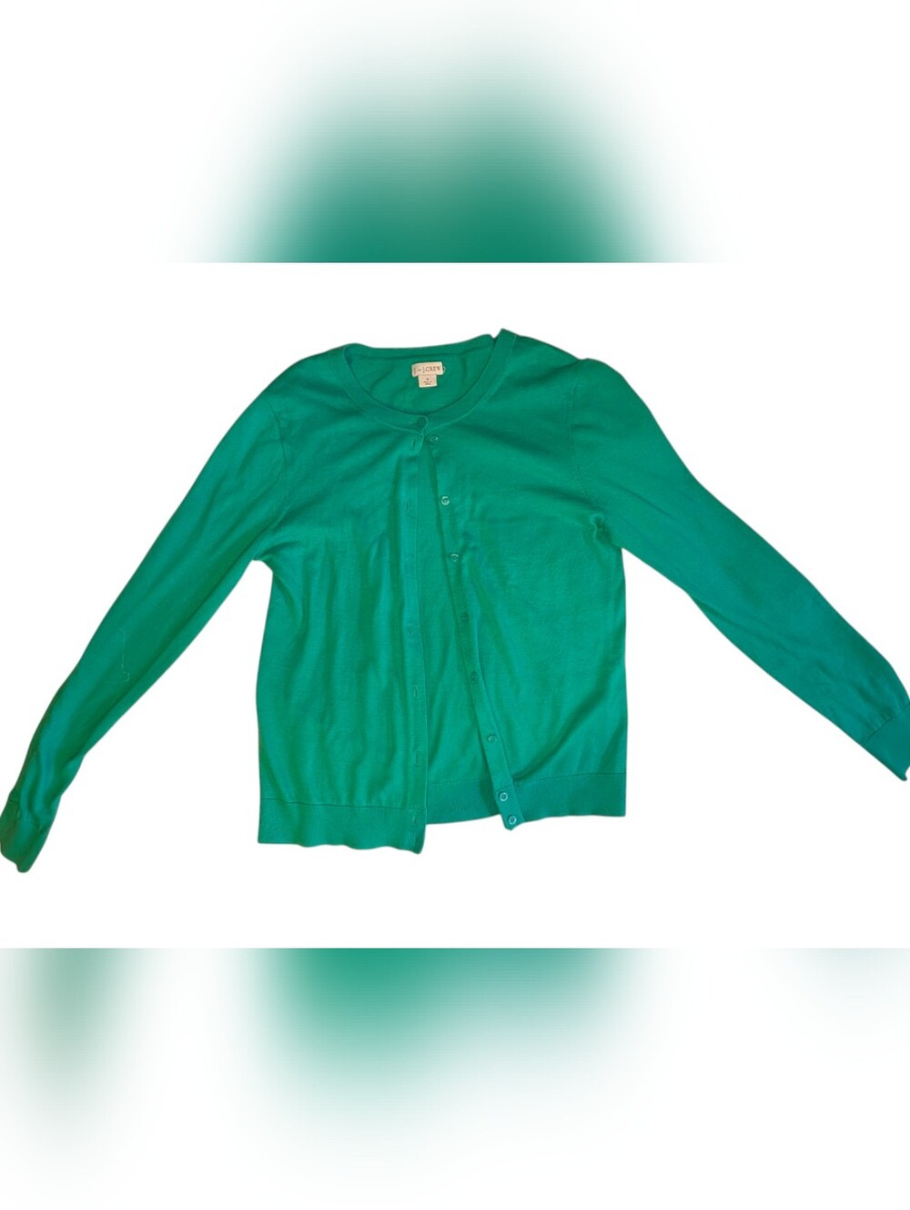 J. Crew Summer Green Women's Small Cotton Lightweight Cardigan Layering - Picture 2 of 8